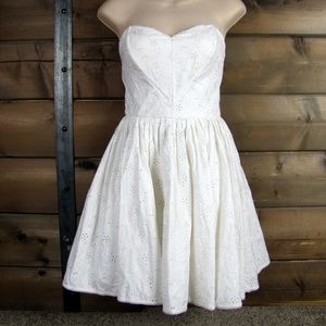 Betsey Johnson White Eyelet Corset Dress - Size 2